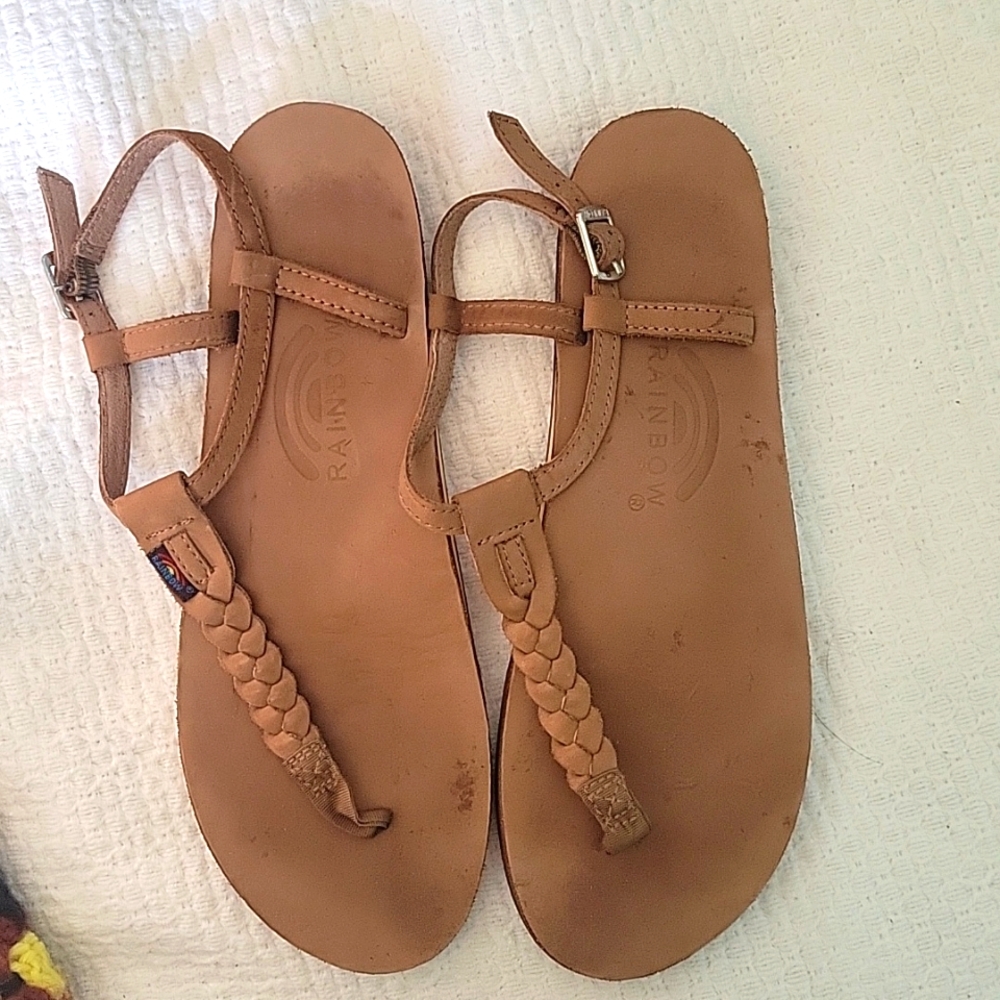 Rainbow Tan Leather Sandals